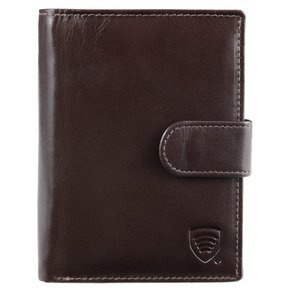 RFID blocking wallet - vertical (shiny brown)