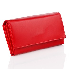 Large RFID Ladies Purse with Coin Pocket (Red)