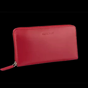 Large RFID Ladies Zipped Wallet (Red)