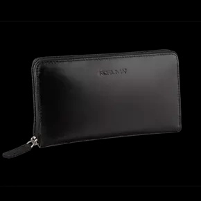 Large RFID Ladies Zipped Wallet (Black)