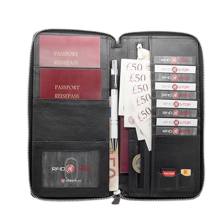 RFID blocking family organizer for biometric passport and contactless ...