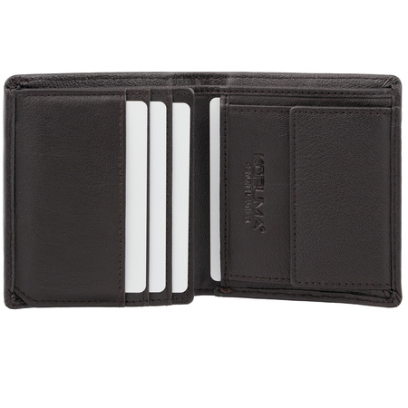 Brown Leather RFID Wallet for 6 Cards with Coin Pocket and ID Window - SMALL - SM-900GBR