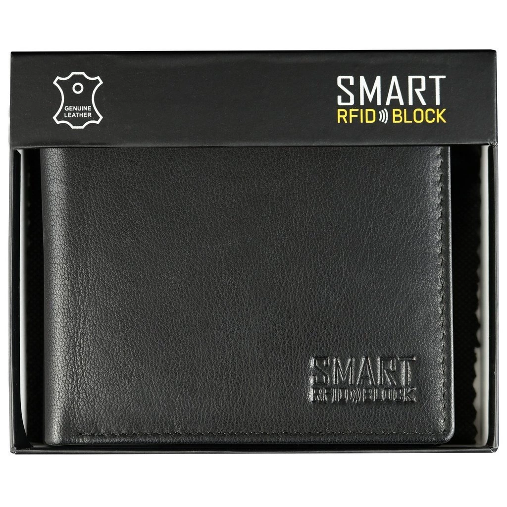 Badge Wallet Genuine Leather Bi-fold RFID Secure