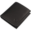 Black Leather RFID Wallet for 6 Cards with Coin Pocket and ID Window - SMALL - SM-900GBL