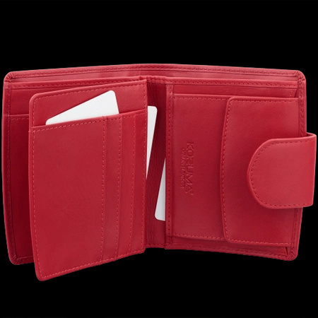 Ladies RFID Wallet with Coin Pocket (Red)