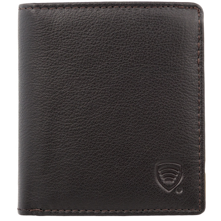 Brown Leather RFID Wallet for 6 Cards with Coin Pocket and ID Window - SMALL - SM-900GBR