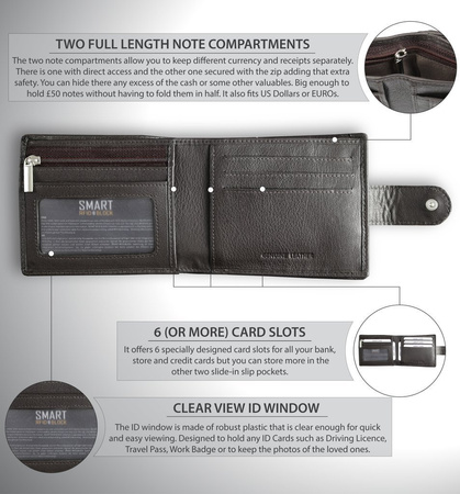 4 Card RFID Wallet with Zipped Note Section 