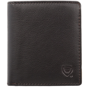 Brown Leather RFID Wallet for 6 Cards with Coin Pocket and ID Window - SMALL - SM-900GBR