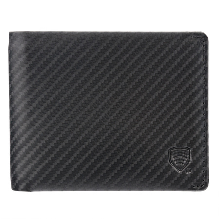 RFID blocking billfold wallet with ID window (Carbon Black)