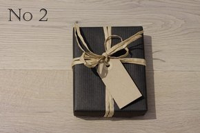 Black Kraft Paper, Natural Raffia and Natural Gift Tag