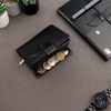 Black Leather RFID Wallet for 5-10 Cards with Zipped Coin Pocket and Zipped Note Section