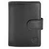 Black Leather RFID Wallet for 11-15 Cards with Coin Pocket and 3 ID Windows