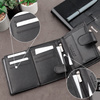 Black Leather RFID Wallet for 11-15 Cards with Coin Pocket and 3 ID Windows - SM-904GBL