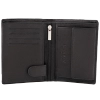 Black Leather RFID Wallet for 8-12 Cards with Coin Pocket and Hidden Note Section