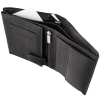 Black Leather RFID Wallet for 8-12 Cards with Coin Pocket and Hidden Note Section