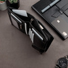 Black Leather RFID Wallet for 5-10 Cards with Zipped Coin Pocket and Zipped Note Section