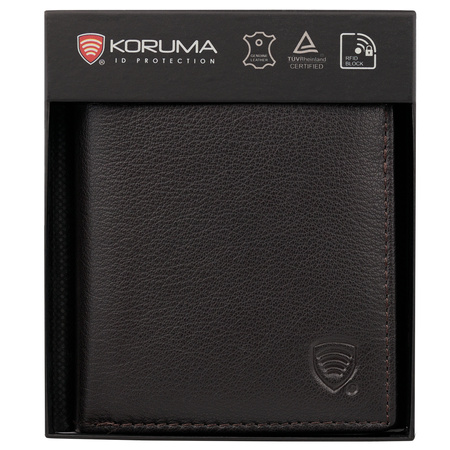 Brown Leather RFID Wallet for 6 Cards with Coin Pocket and ID Window - SMALL - SM-900GBR