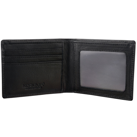 RFID blocking billfold wallet with ID window (Carbon Black)