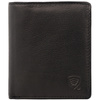 Black Leather RFID Wallet for 6 Cards with Coin Pocket and ID Window - SMALL - SM-900GBL