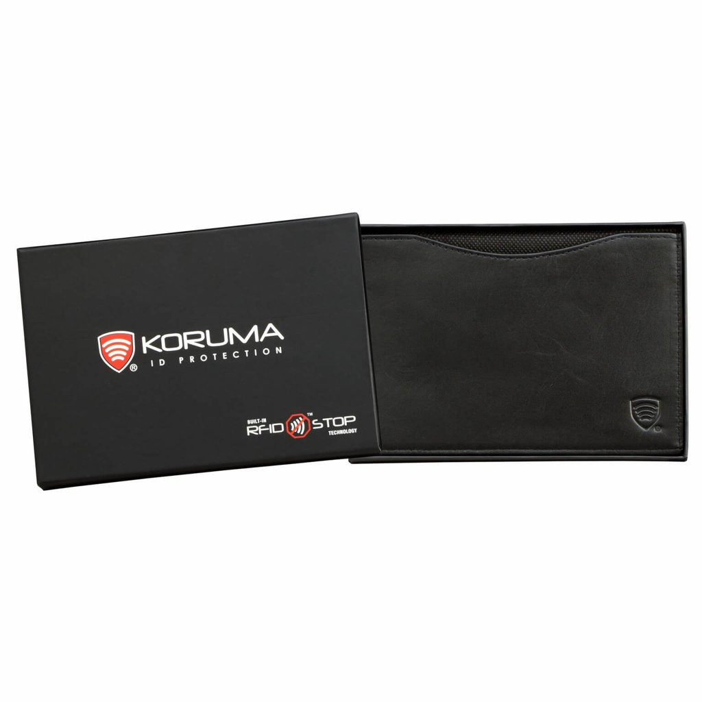 Koruma leather passport cover with RFID Protection