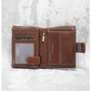 Cognac Brown Leather RFID Wallet for 11-15 Cards with Coin Pocket and 3 ID Windows