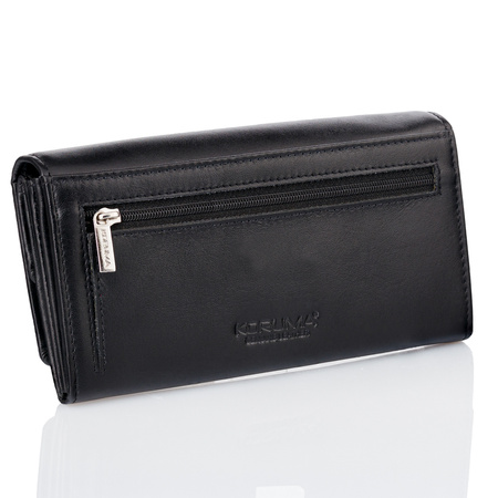 Large RFID Ladies Purse with Coin Pocket (Black)