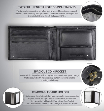 6-10 Card RFID Wallet with Removable Card Holder 