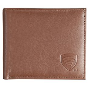 Tan Leather RFID Wallet for 14 Cards and ID – Single Billfold with Flap