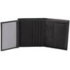 Black Leather RFID Wallet for 6 Cards with Coin Pocket and ID Window - SMALL - SM-900GBL